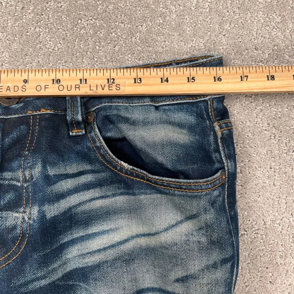 Cult of Individuality Jeans Mens 31x34 Blue Buckle 8 Distressed Slim